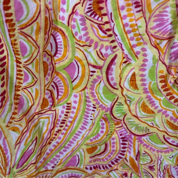 Liz & Co Orange and Pink Tropical Swim Cover Up Large - Picture 4 of 5